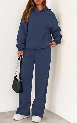 PRETTYGARDEN Women's 2 Piece Outfits Fall Sweatsuits Oversized Hoodies Wide Leg Sweatpants Tracksuits Lounge Matching Sets thumbnail 6