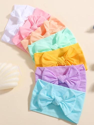 ALinmo 25PCS Baby Nylon Headbands Soft Baby Girl Headbands with Hair Bows | Soft Stretchy Baby Headbands Elastics Baby Girl Bows for Newborn Baby Girls Infants Toddlers Kids thumbnail 7