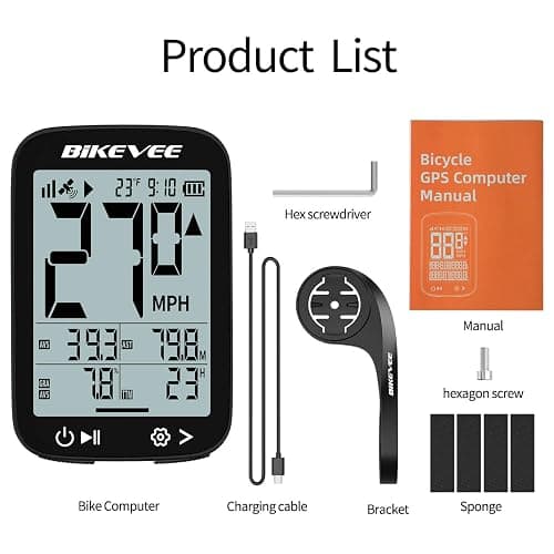 Bikevee GPS Bike Computer Wireless Cycling Computer with Auto Backlight, Bicycle Speedometer Odometer, Waterproof GPS Speed Tracker for Road Mountain Bikes thumbnail 9