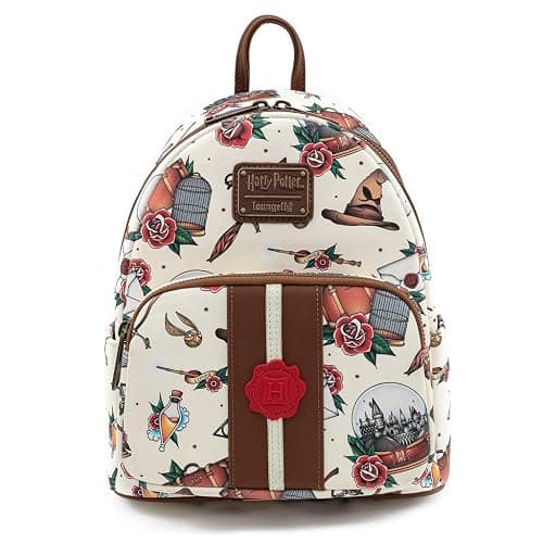 Loungefly Harry Potter Tattoo Art Cream Color Womens Double Strap Shoulder Bag Purse - Image 1