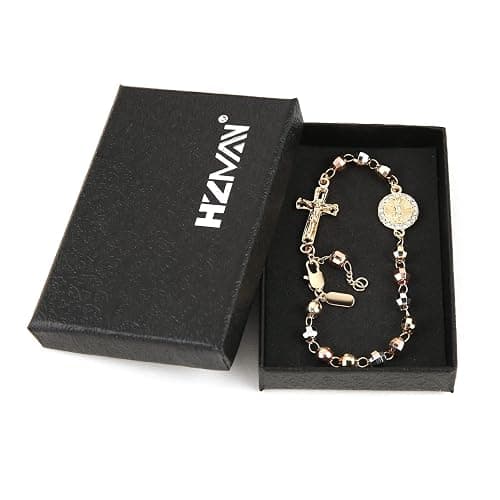 HZMAN Virgin Mary Rosary Bead Cross Bracelet Virgin of Guadalupe Adjustable Link Bracelet for Women Jewelry Gift thumbnail 8