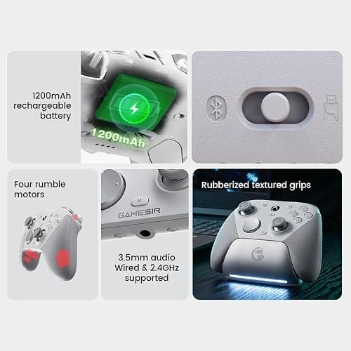 GameSir G7 Pro Wired Controller for Xbox Series X|S, Xbox One, Wireless Gamepad for PC&Android with TMR Sticks, Hall Effect Analog Triggers, 1000Hz Polling Rate, 3.5mm Audio Jack - White thumbnail 5