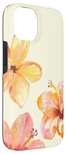 Tropical Hibiscus Summer Vibes Plumeria Flowers Watercolor Case for iPhone 14 thumbnail 3