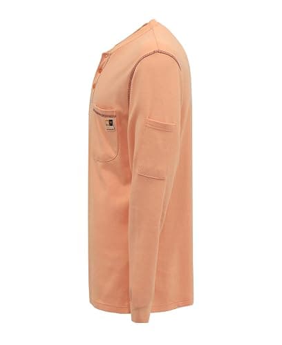 KONRECO FR Shirts for Men Long Sleeve Henley 7oz 100% Cotton FRC Clothing Welding Shirt - Medium - Orange thumbnail 2