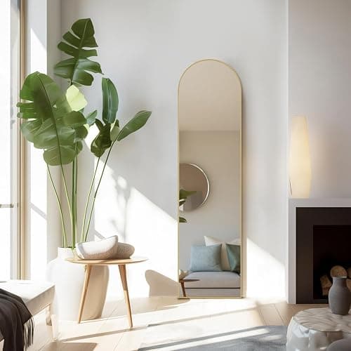Aidoly Mirror Full Length, Upgraded Body Wall Mirrors with Shatter-Proof Glass, Floor Standing, Hanging or Leaning, Tall Mirror with Stand Aluminum Alloy Frame for Bedroom thumbnail 6