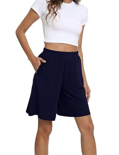 GYS Women's Bamboo Viscose Cooling Pajama Shorts | Moisture wicking, Breathable, Tagless, Super soft, Soft stretch, Elastic Waist, 2 pockets, for hot flashes & summer sleep thumbnail 3