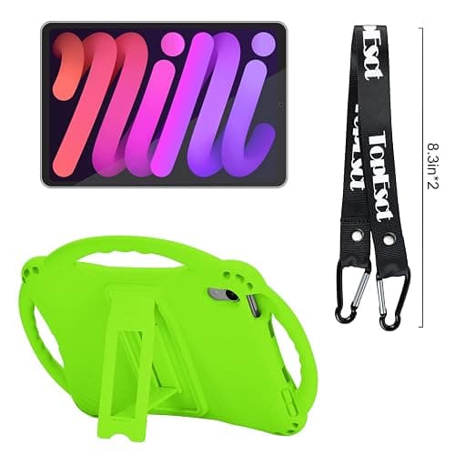 TopEsct Kids Case for iPad mini 7 (A17 Pro) 2024 /iPad Mini6 2021, Shockproof Silicone Cover with Handle Stand for 8.3" iPad mini 6th/7th Gen,Green thumbnail 5