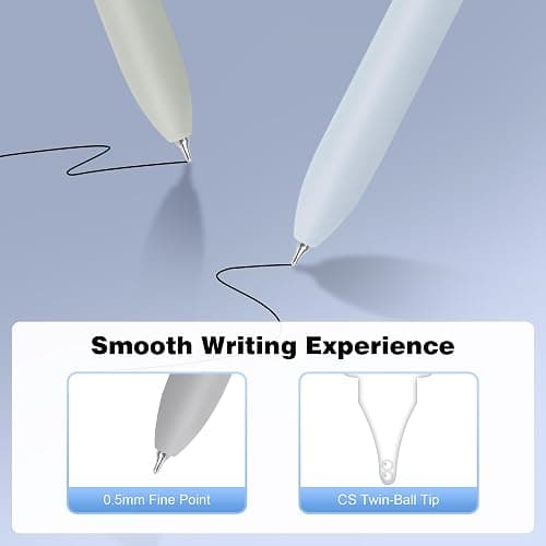 Siwyit Gel Pens, 5 Pcs 0.5mm Quick Dry Black Ink Fine Point Smooth Writing Pens and 10 Refills, Retractable Stylo Gel for Journaling Note Taking, Office Supplies (Morandi-5PC) thumbnail 5