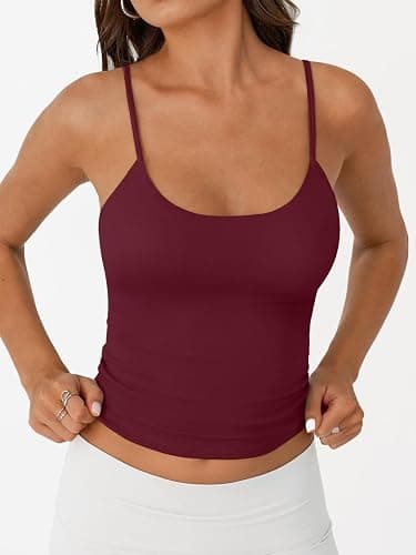 Trendy Queen Womens Double Lined Adjustable Spaghetti Strap Tank Tops for Summer Going Out thumbnail 2