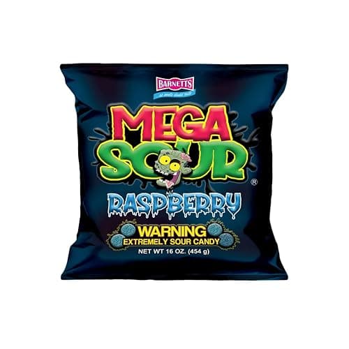 Barnetts - Mega Sour Candy Raspberry 454g (1lb) - Trendy Sweet Bags - Traditionally Handmade Sweets - Sour Coating Lasts 20 Seconds - Candies for Party Bag, Gift Hamper, or Hamper Box thumbnail 4