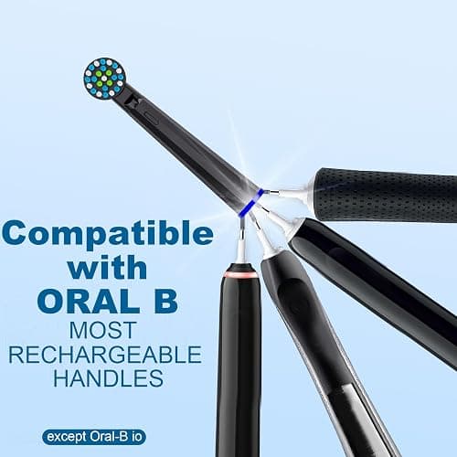 Replacement Heads Compatible with Braun Oral B Pro 1000, Genius X, Smart 1500 Electric Toothbrush, 8 Pcs Precision Brush Heads Refills Compatible with Oral B (Black) thumbnail 2