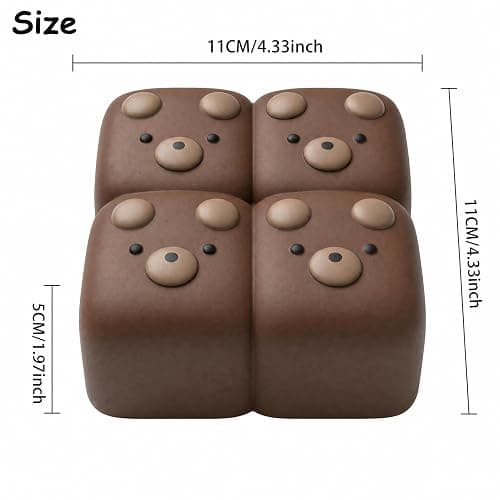 Bread Butter Squishy, Slow Rising Squeeze Toy for Kids Adult, 4.3inch Squeeze Bread Chocolate Bear Toy, PU Material Stress Relief & Fidget Toy for Office or Party Favor (Bread-Bear) thumbnail 3