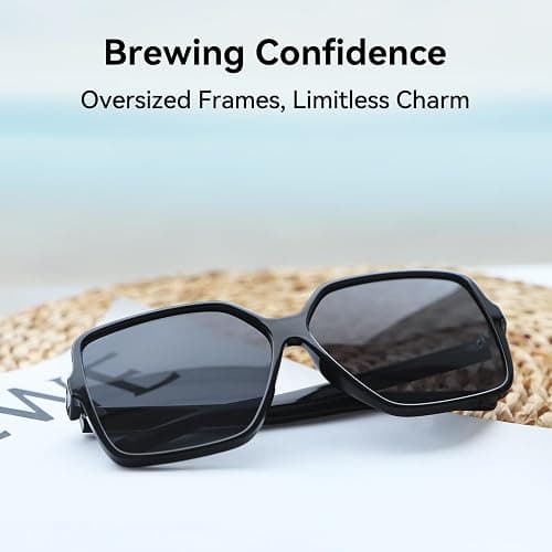 Dollger Oversized Square Sunglasses for Women Big Large Wide Fashion Shades for Men UV Protection Unisex thumbnail 3