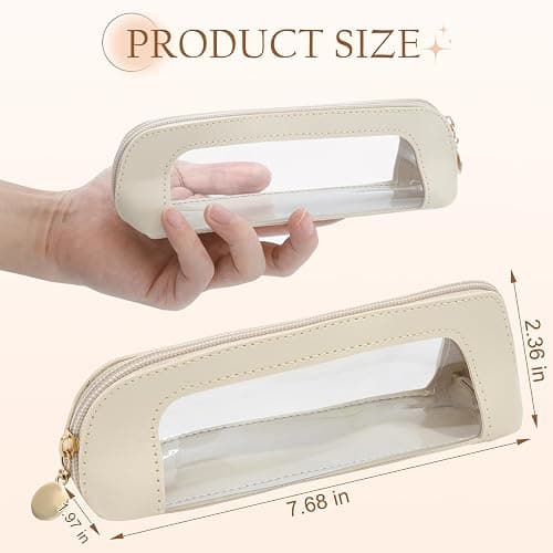 TAHULIK Clear Makeup Bag, Portable Double Sided Clear Toiletry Bag, Traveling, Compact Car Bags, Make Up Organizer, Makeup Brush Bags, Small Make Up Organizer(White) thumbnail 3