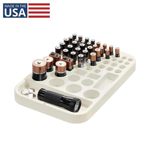 iDesign Recycled Plastic Divided Battery Organizer Insert, 7.6" x 11.1" x 1", Coconut thumbnail 3