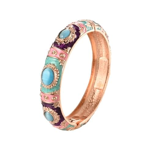 UJOY Random Pack Colors Enamel Jewelry Set Flower Engraved 10 PCS Cloisonne Bracelets in a Box thumbnail 7