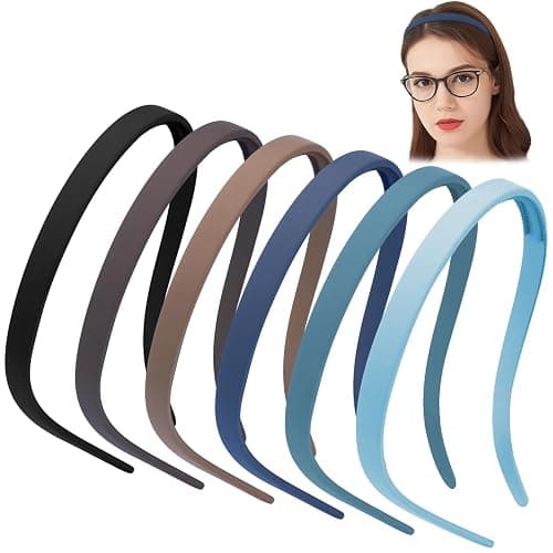 TOBATOBA Headbands for Glasses Wearers No Pressure No Headache Hairbands Square Sunglasses Headband for Women Comfortable Head bands for Girls Non Slip with Teeth 6Pcs - Image 1