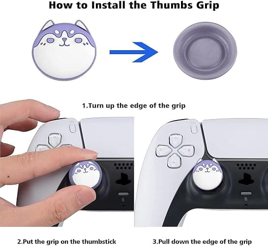 playvital Capuchons pour ps5 Manette Cover Joystick pour ps4,pour Xbox Series X S,Thumb Grip Caps pour Xbox One,Protection de Stick Analogique pour Switch Pro Controller,Lapin Punky Mignon thumbnail 4