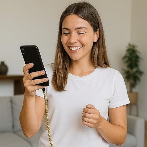 Stylish [Apple MFi Certified] Beaded Phone Charger Cable Metallic Colors USB Cable 2 in1 USB-C Charging Cord for Smartphones 3.3ft (Gold) thumbnail 3