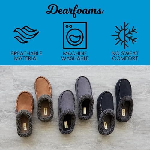 Dearfoams Men’s Brendan Indoor/Outdoor Breathable Memory Foam Clog House Shoe with Wide Widths Slipper thumbnail 3