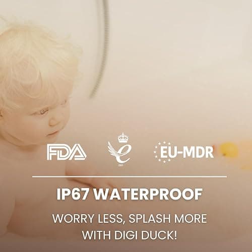 TensCare Digi Duckling Digital Water LCD Thermometer and Baby Bath Time Toy, yellow , Pack of 1 thumbnail 3