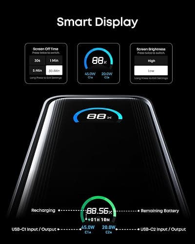 Anker Prime Power Bank, 9,600mAh Battery Pack with 65W Output Wall Charger, Supports PD 3.0 and PPS, 30W Fast Recharging, Sleek Portable Charger for MacBook Pro, iPhone 17/16 Series, Galaxy, iPad | PD 3.0 and PPS, 30W Fast Recharging, Sleek Portable Design for MacBook Pro, iPhone 15 Series, Galaxy, iPad, and More thumbnail 6