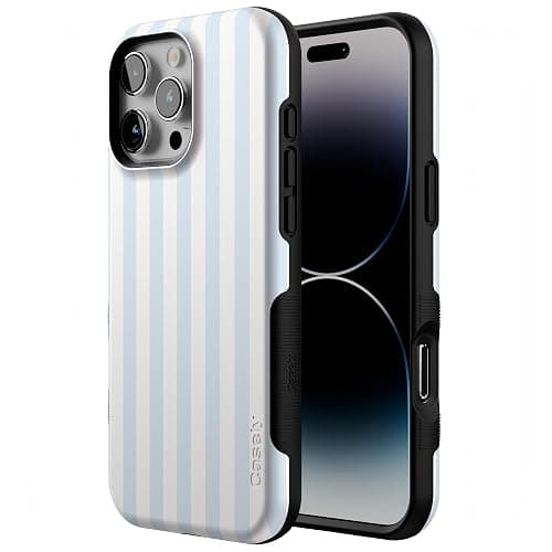Casely iPhone 16 Pro Case | Blue Stripes | Sunday Best | Compatible with MagSafe | Bold Protective Design thumbnail 2