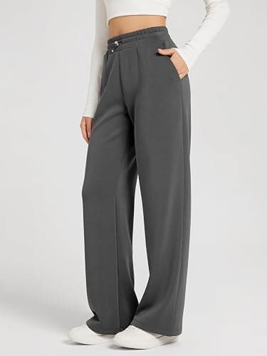 ODODOS Women's Modal Soft Wide Leg Pants with Pockets Adjustable Shockcord High Waist Casual Lounge Pants-27/29/31" Inseam thumbnail 3