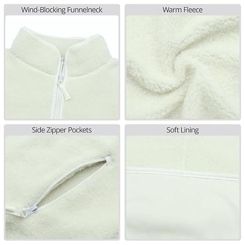 Womens Half Zip Pullover Cropped Sweatshirts Sherpa Fleece Jacket Fuzzy Cute Winter Jackets with Pockets thumbnail 4