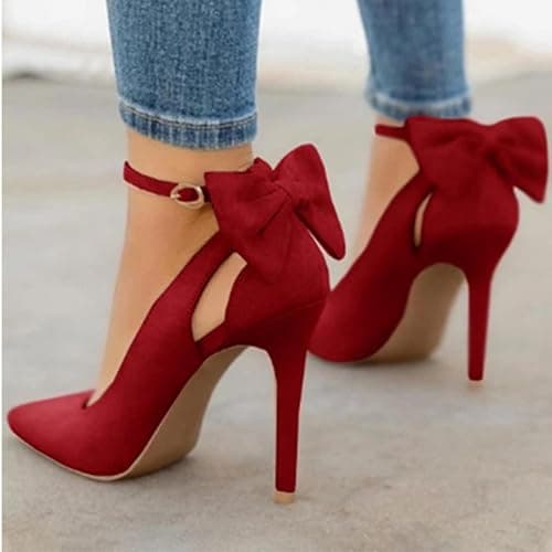 Donne a Punta Punta Tacchi Alti Donna Tacchi Sottili Signore Sexy Pompe da Donna Fibbia Cinturino Femminile Moda Bowknot Scarpe Size 37-40 thumbnail 6