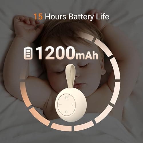 Portable Baby Sound Machine [White Noise for Babies Kids Adults][Timer Function][12 Soothing Sounds][Sleep Boombox] 15 Hours Battery Life, Travel,Registry,Gifts,Shower,Clips on Baby Stroller thumbnail 3