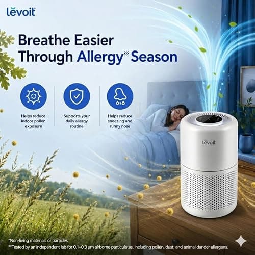 Levoit Smart HEPA Air Purifier for Allergies & Pets, 64m² Bedroom Home Coverage, Alexa & App, Ultra-Quiet Sleep Mode, Timer, Night Light, Removes 99.97% Pollen Dust Odour Smoke, Core 200S thumbnail 6
