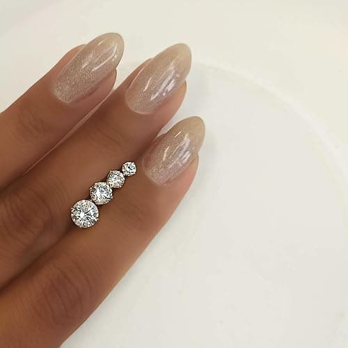 Tooliks CZ Diamond Stud Earrings - Gold Filled or Sterling Silver, Minimalist Everyday Studs 3-6mm thumbnail 8