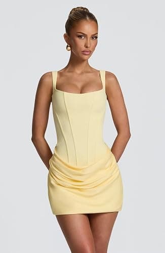 Satin Pleated Homecoming Dresses 2026 for Teens Spaghetti Straps Mermaid Square Neck Corset Cocktail Mini Dress thumbnail 4