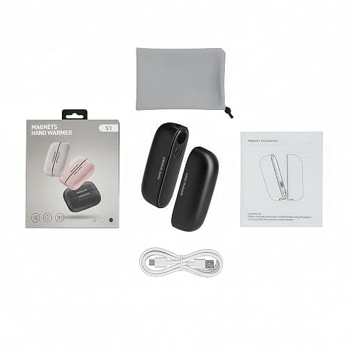 2 in 1 Magnetic Hand Warmers, Portable Rechargeable Pocket Heater, 45-60℃ 3-Level Adjustable with Digital Display, Skin- Friendly, Aluminum Alloy Inner Case for Outdoor Camping thumbnail 8
