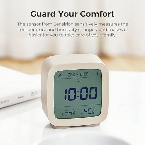 qingping Bluetooth Alarm Clock, Works with Mi Home, Smart Digital App Controlled Clock with Date, Time, Temperature, Humidity, Snooze, 16 Alarms and 8 Ringtones thumbnail 6