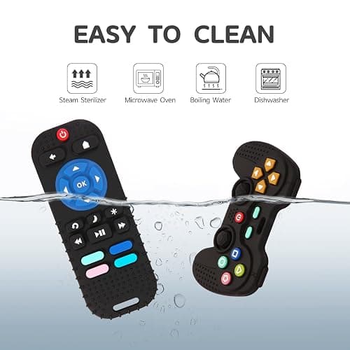 Hooku 2 Pack Silicone Teething Toys for Babies 0-6 Months, Teethers for Babies 6-12 Months, Remote Teether for Baby, Sensory Toys for Babies, Baby Chew Toys KLW8808 thumbnail 7