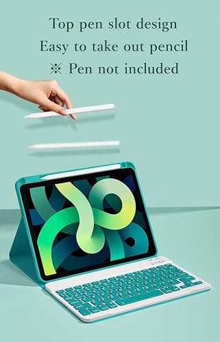 Keyboard Case Mouse for iPad A16 2025 (11th Gen,11"), iPad 10th Generation 10.9" 2022 Case with Rechargeable Removable Bluetooth Keyboard Cute Color Key,Purple thumbnail 2