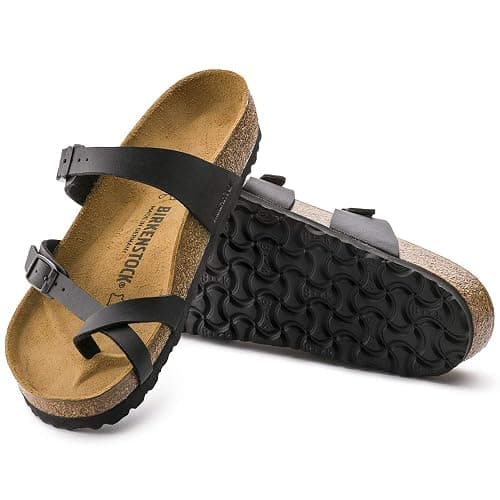 Birkenstock Women's Mayari Adjustable Toe Loop Cork Footbed Sandal Black, 6-6.5 thumbnail 5