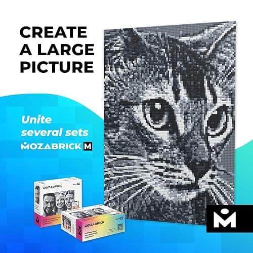 MOZABRICK Building Set Model M | Craft Kit for Adults |Custom Photo Mosaic that Turns Any Picture into a Pixel Art Made from Building Blocks | Personalized Wall Art and Original Gift thumbnail 9