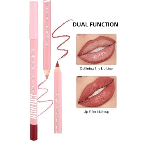 Pakivs 12Pcs Matte Lip Liner Pencil Set,Waterproof Creamy Lip Liner,High Pigmented Non-Stick Cup,Plumping Lip Definer Pencil Lipstick Set,Long-Lasting Smooth and Smudge-proof Natural Lip Pencils Gift thumbnail 4