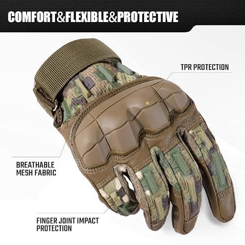 AXBXCX Motorcycle Tactical Gloves for Men - Protection, Flexible, Durable, Touchscreen Capable & Perfect for Outdoor Activities! thumbnail 3