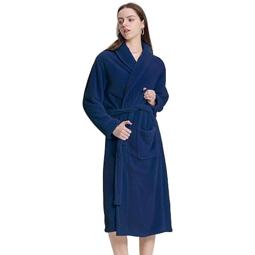 PJGGZ Women's Shawl Collar Bathrobe, Soft Long Towel Robes for Women - Super Absorbent Quick Dry yet Warm - Image 1