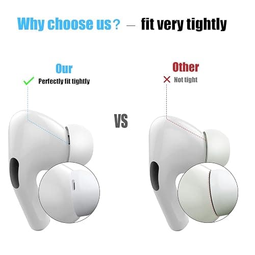 [3 Pairs] Replacement Ear Tips for AirPods Pro and AirPods Pro 2nd Generation with Noise Reduction Hole, 3 in 1 Cleaner Kit for AirPods 1 2 3 Pro/Pro 2, Silicone Ear Tips for AirPods Pro (S/M/L) thumbnail 4