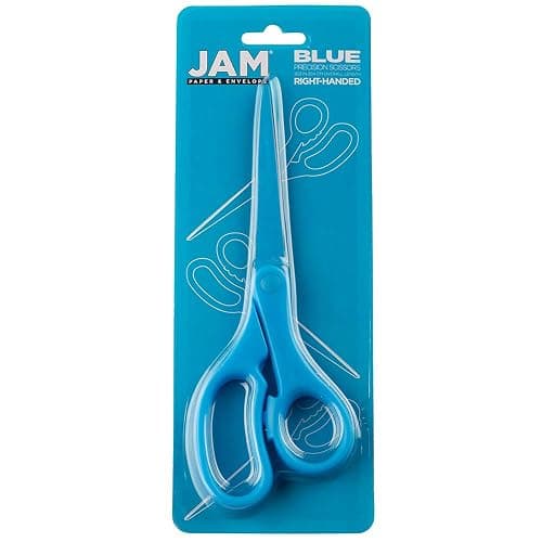 JAM PAPER Multi-Purpose Precision Scissors - 8 Inch - Blue - Ergonomic Handle & Stainless Steel Blades - Sold Individually thumbnail 5