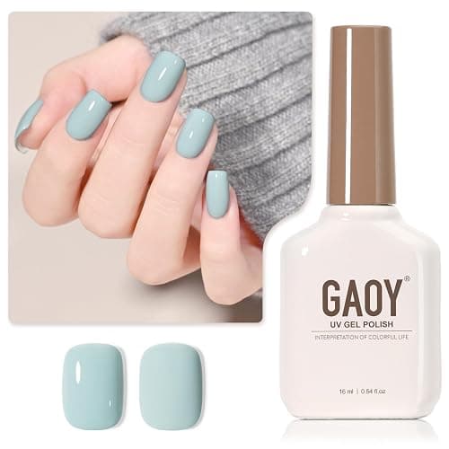GAOY Blue Gel Nail Polish, 16ml Soak Off Gel Polish, UV Light Cure for Nail Art DIY Manicure at Home, 2001 Cadet Blue - Image 1