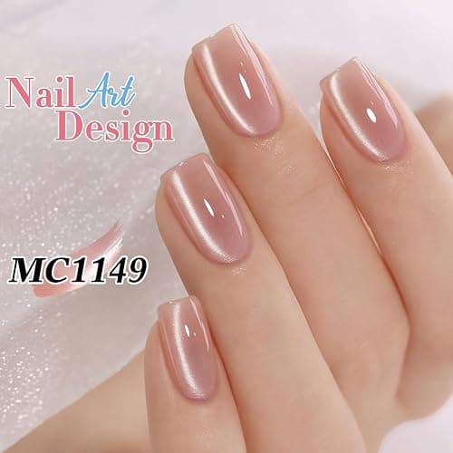 Double Rhythm 6 Colors Cat Eye Gel Polish Set Shimmer Glitter with Magnet Holographic Reflective Magnetic UV Nail Art Kit (6-Kit-46) thumbnail 6