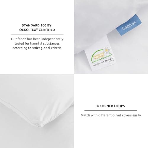 CozyLux White Full Size Comforter Set, 3 Pieces Solid Breathable Quilted Style Bedding Sets, Luxury Fluffy Soft Bed Set with Down Alternative Comforter for All Season (1 Comforter & 2 Pillowcases) thumbnail 5