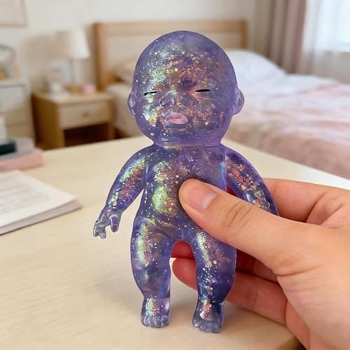 1PCS Squishy Babies Glitter Ultra Soft,Glitter Baby Squishy,Slow Rise Relaxing Sensory Fidget Relief Anxiety Stress,Soft Squeeze for Desk Toys,Party Decorations & Birthday Gifts(Purple) thumbnail 2