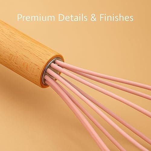 DANFFI 19-Piece Pink Kitchen Utensil Set – Silicone Cooking Tools with Wooden Handles, Non-Stick & Heat Resistant, Includes Knives, Scissors & Cutting Board – BPA-Free Kitchen Accessories thumbnail 7